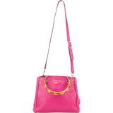 Gucci Pink Leather Bamboo Handbag