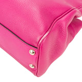 Gucci Pink Leather Bamboo Handbag