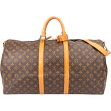 Louis Vuitton Canvas Monogram Keepall 55 Bandouliere