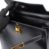 Hermès Black Boxcalf Kelly 32 Bandouliere Handbag