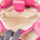 Gucci Pink Leather Bamboo Handbag