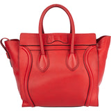 Celine Red Leather Luggage Handbag