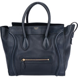 Celine Blue Leather Luggage Handbag