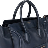 Celine Blue Leather Luggage Handbag