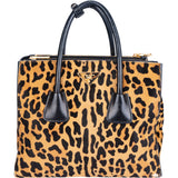 Prada Leopard Galleria Twin Zip Handbag