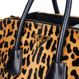 Prada Leopard Galleria Twin Zip Handbag