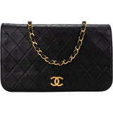 Chanel Quilted Lambskin 24K Gold Single Flap Crossbody Bag