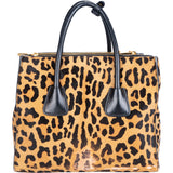 Prada Leopard Galleria Twin Zip Handbag