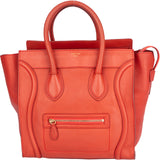 Celine Red Orange Luggage Handbag