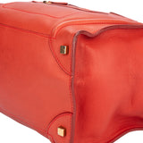 Celine Red Orange Luggage Handbag