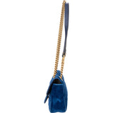 Gucci Blue Satin Marmont Stitch Crossbody Bag