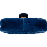 Gucci Blue Satin Marmont Stitch Crossbody Bag