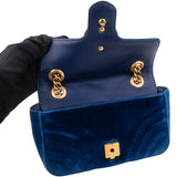Gucci Blue Satin Marmont Stitch Crossbody Bag