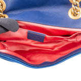 Gucci Blue Satin Marmont Stitch Crossbody Bag