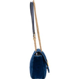 Gucci Blu Satin Marmont Stitch Crossbody Bag