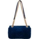 Gucci Blu Satin Marmont Stitch Crossbody Bag
