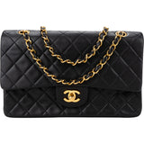 Chanel Quilted Lambskin 24K Gold Medium Double Flap Crossbody Bag