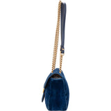 Gucci Blu Satin Marmont Stitch Crossbody Bag