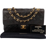Chanel Quilted Lambskin 24K Gold Small Double Flap Crossbody Bag
