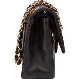 Chanel Quilted Lambskin 24K Gold Small Double Flap Crossbody Bag