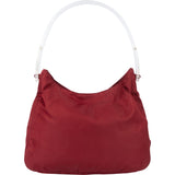 Prada Red Nylon Transparent Handle Hobo Bag