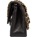 Chanel Quilted Lambskin 24K Gold Small Double Flap Crossbody Bag