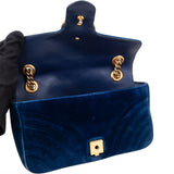 Gucci Blu Satin Marmont Stitch Crossbody Bag