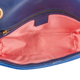 Gucci Blu Satin Marmont Stitch Crossbody Bag