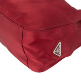 Prada Red Nylon Transparent Handle Hobo Bag