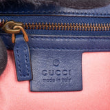 Gucci Blu Satin Marmont Stitch Crossbody Bag