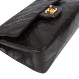 Chanel Quilted Lambskin 24K Gold Small Double Flap Crossbody Bag