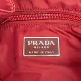 Prada Red Nylon Transparent Handle Hobo Bag