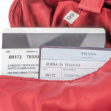 Prada Red Nylon Transparent Handle Hobo Bag