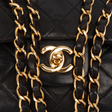 Chanel Quilted Lambskin 24K Gold Small Double Flap Crossbody Bag