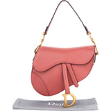 Christian Dior Pink Leather Saddle Shoulder Bag