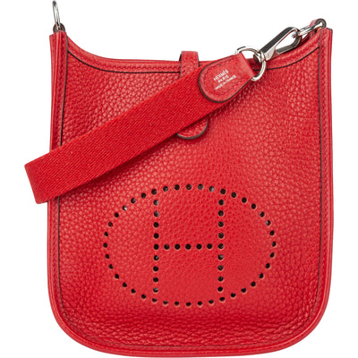 Hermès Rouge Taurillon Clemence Evelyne 16 Crossbody Bag