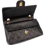 Chanel Quilted Lambskin 24K Gold Small Double Flap Crossbody Bag