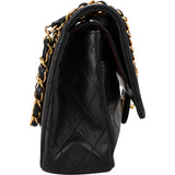 Chanel Quilted Lambskin 24K Gold Medium Double Flap Crossbody Bag
