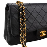 Chanel Quilted Lambskin 24K Gold Medium Double Flap Crossbody Bag