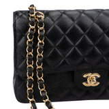 Chanel Quilted Caviar Leather Medium Double Flap Crossbody Bag