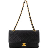 Chanel Quilted Lambskin 24K Gold Medium Double Flap Crossbody Bag