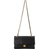 Chanel Quilted Lambskin 24K Gold Medium Double Flap Crossbody Bag