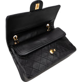 Chanel Quilted Lambskin 24K Gold Medium Double Flap Crossbody Bag