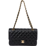 Chanel Quilted Caviar Leather Medium Double Flap Crossbody Bag