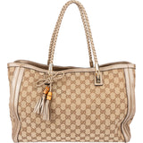 Gucci GG Monogram Bamboo Handbag