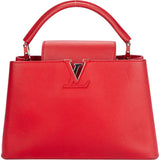 Louis Vuitton Red Leather Capucines PM Handbag