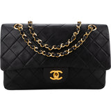 Chanel Quilted Lambskin 24K Gold Medium Double Flap Crossbody Bag