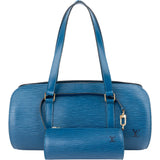 Louis Vuitton Bleu Epi Leather Soufflot Set Handbag