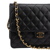 Chanel Quilted Lambskin 24K Gold Single Flap Shoulder Bag