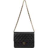 Chanel Quilted Lambskin 24K Gold Single Flap Shoulder Bag